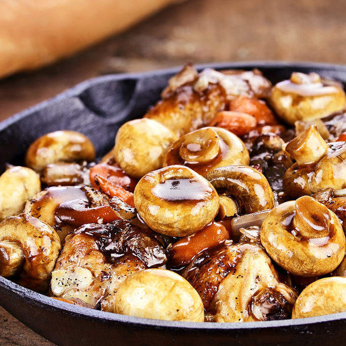 Poulet au vin alltså kyckling i vin